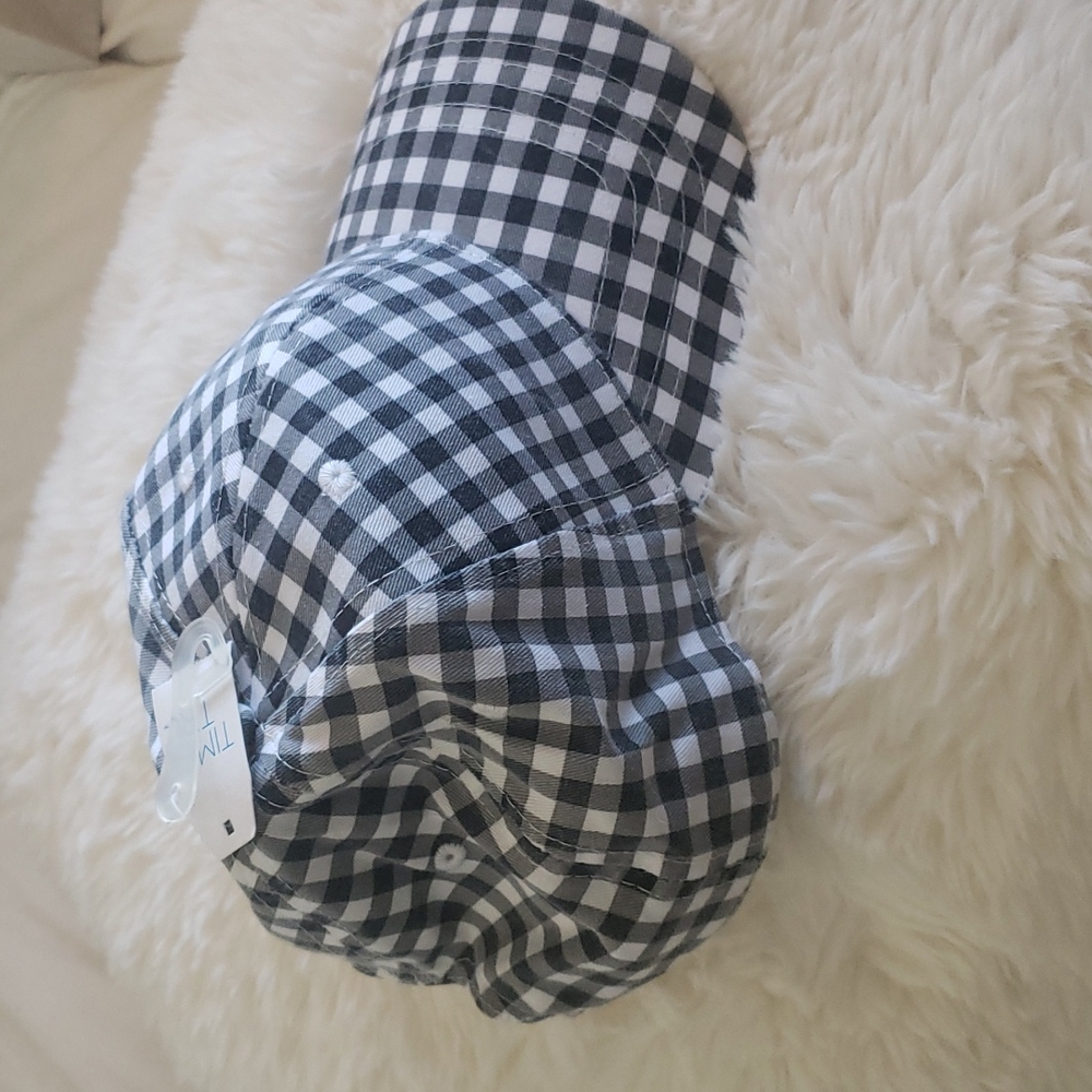 Time and true gingham print baseball cap - Picture 4 of 4